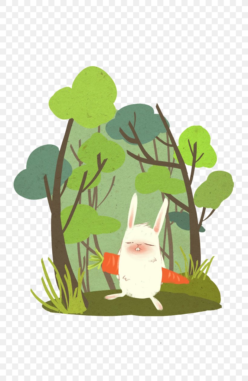 Rabbit Cartoon Illustration, PNG, 800x1258px, Rabbit, Art, Branch, Cartoon, Character Download Free