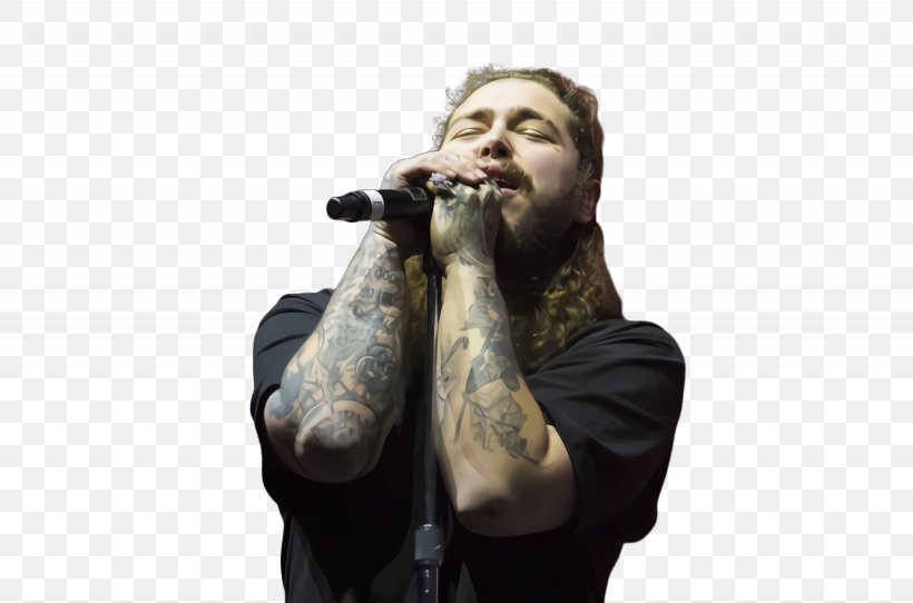 Singing Cartoon, PNG, 2460x1628px, Post Malone, Beard, Facial Hair, Microphone, Moustache Download Free