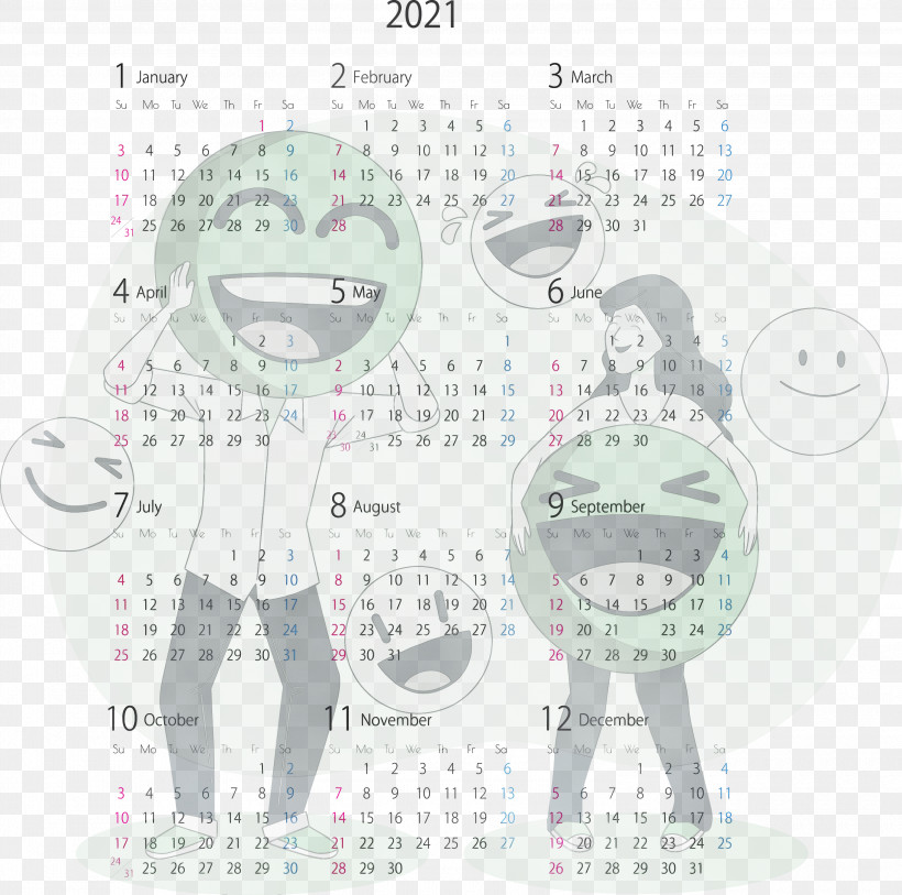 Calendar System Cartoon Font Line Meter, PNG, 3000x2976px, 2021 Calendar, 2021 Yearly Calendar, Biology, Calendar System, Cartoon Download Free