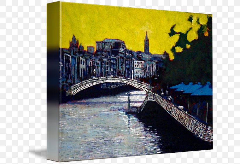 Painting Ha'penny Bridge Picture Frames Gallery Wrap Canvas, PNG, 650x562px, Painting, Art, Book, Bridge, Canvas Download Free