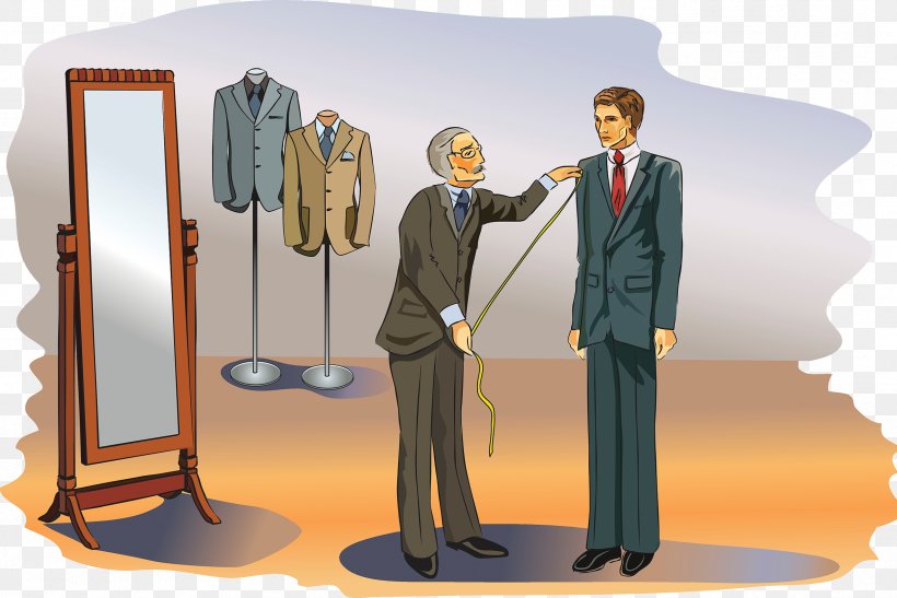 Tailor Clothing Suit Illustration, PNG, 2361x1576px, Tailor, Business, Button, Clothing, Communication Download Free