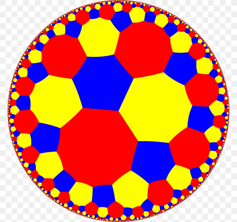 Hexagonal Tiling Tessellation Hyperbolic Geometry Angle Decagon, PNG, 768x768px, Hexagonal Tiling, Area, Ball, Decagon, Geometry Download Free