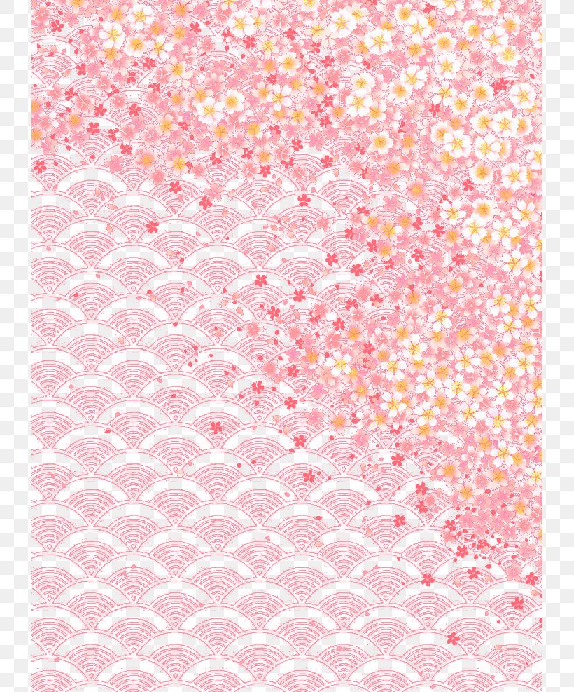 Pink Cherry Blossom Motif, PNG, 730x987px, Pink, Cerasus, Cherry Blossom, Heart, Motif Download Free