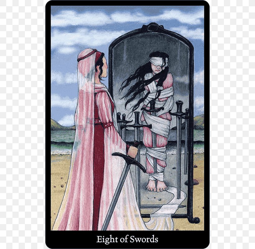 Universal Goddess Tarot Eight Of Swords Playing Card Anna K. Tarot, PNG, 600x800px, Tarot, Cartomancy, Eight Of Swords, Fortunetelling, Intuition Download Free