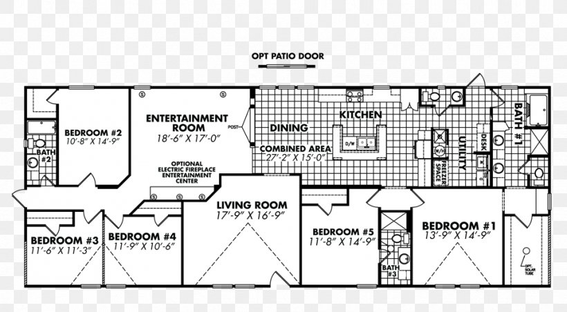 House Floor Plan Prefabricated Home Bedroom Manufactured Housing, PNG, 965x533px, House, Area, Bed, Bedroom, Black And White Download Free