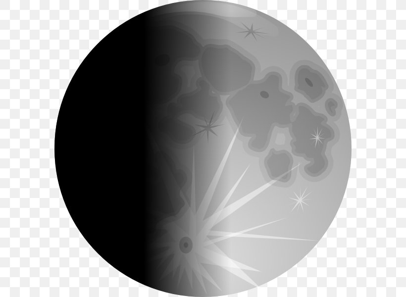 Lunar Phase Moon Laatste Kwartier Clip Art, PNG, 600x600px, Lunar Phase, Black And White, Crescent, Eerste Kwartier, Full Moon Download Free