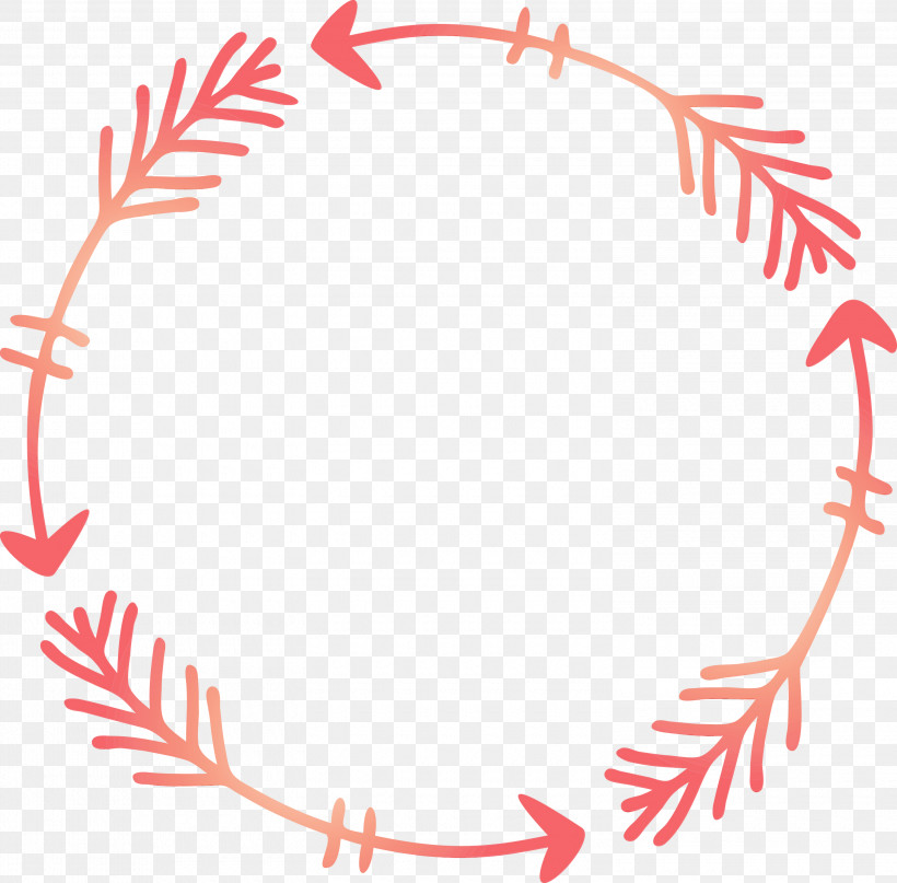 Red Circle Line Wreath, PNG, 3000x2956px, Boho Arrow Frame, Boho Arrow, Circle, Line, Paint Download Free