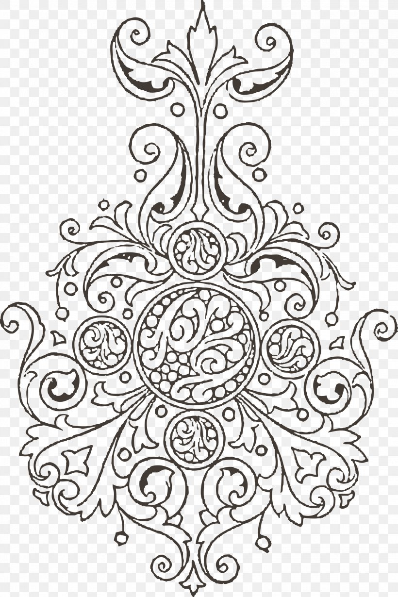 Pattern Floral Ornament CD-ROM And Book Picture Frames Floral Design, PNG, 1938x2908px, Ornament, Area, Art, Black, Black And White Download Free