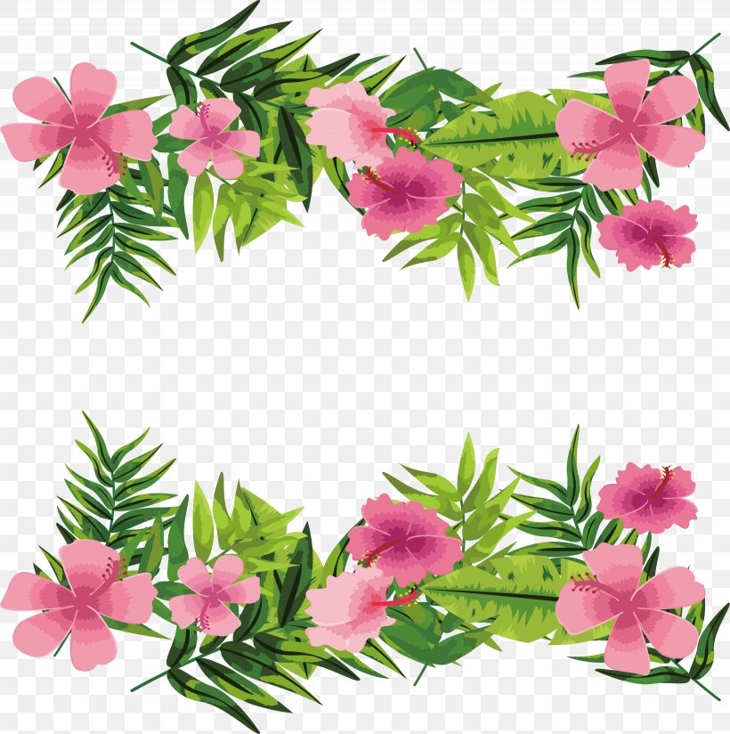 Romantic Pink Flower Decorative Frame, PNG, 2460x2474px, Flower, Artificial Flower, Azalea, Branch, Cut Flowers Download Free