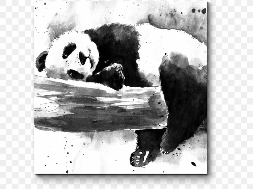 Giant Panda Bear Watercolor Painting Drawing Paper, PNG, 1400x1050px, Giant Panda, Art, Bear, Black And White, Carnivoran Download Free