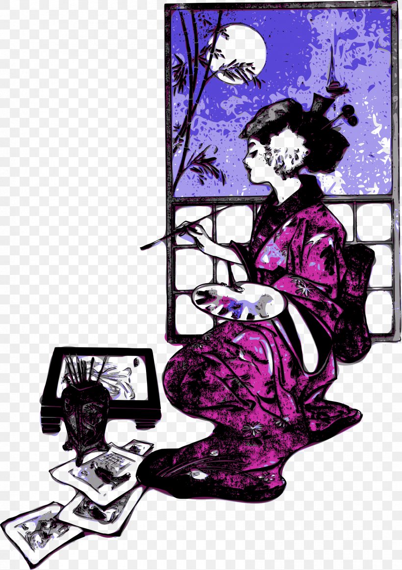 Kimono Geisha Clip Art, PNG, 1695x2400px, Kimono, Animation, Art, Cartoon, Drawing Download Free