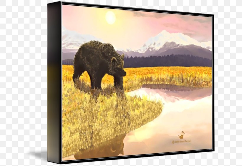 Bear Painting Picture Frames Elephantidae Wildlife, PNG, 650x564px, Bear, Carnivoran, Elephantidae, Elephants And Mammoths, Fauna Download Free