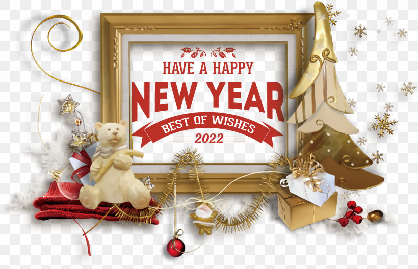 Happy New Year 2022 2022 New Year 2022, PNG, 3000x1935px, Christmas Day, Bauble, Christmas Tree, Drawing, Painting Download Free