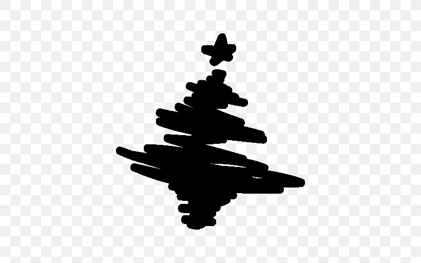 Christmas Tree Pine, PNG, 512x512px, Christmas, Black And White, Christmas Decoration, Christmas Tree, Doodle Download Free