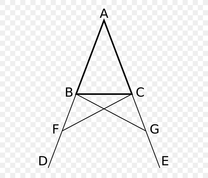 Euclid's Elements Triangle Pons Asinorum Proposition, PNG, 560x700px, Triangle, Area, Black And White, Diagram, Donkey Download Free