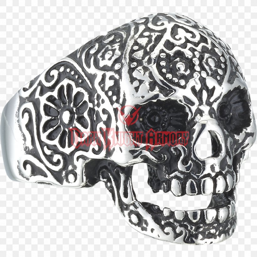 Skull La Calavera Catrina Day Of The Dead Ring, PNG, 850x850px, Skull, Bone, Calavera, Clock, Clothing Download Free