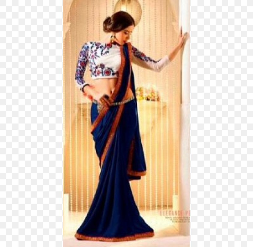 Banarasi Sari Georgette Royal Blue, PNG, 600x800px, Sari, Art Silk, Banarasi Sari, Blouse, Blue Download Free