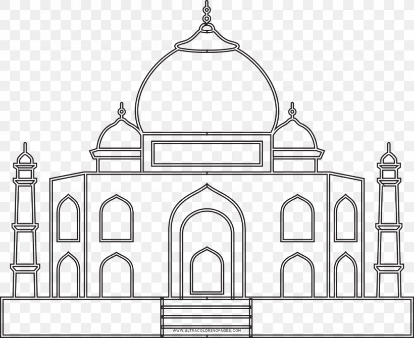 Taj Mahal Yamuna Coloring Book Drawing Mausoleum, PNG, 1000x818px, Taj Mahal, Agra, Arch, Architecture, Area Download Free