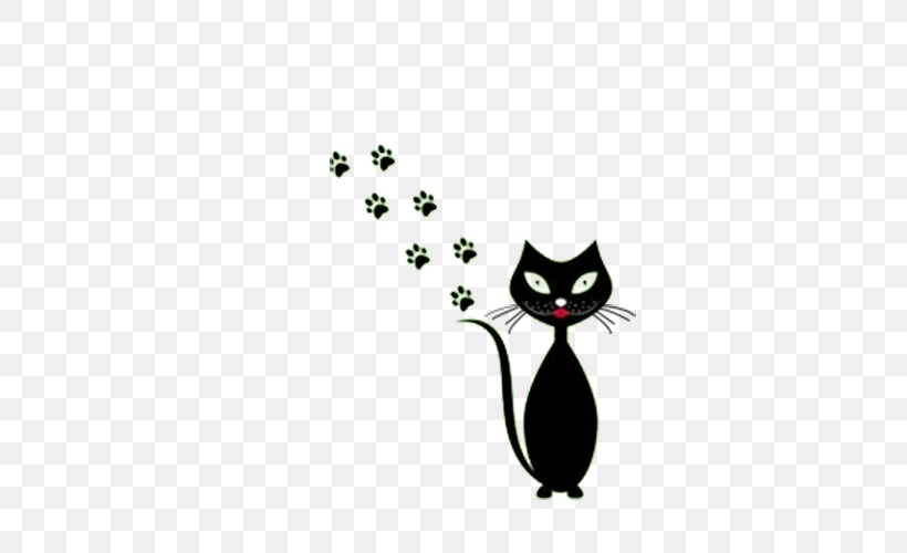 Black Cat Le Chat Noir Animal Track, PNG, 500x500px, Cat, Animal Track, Animation, Black, Black Cat Download Free