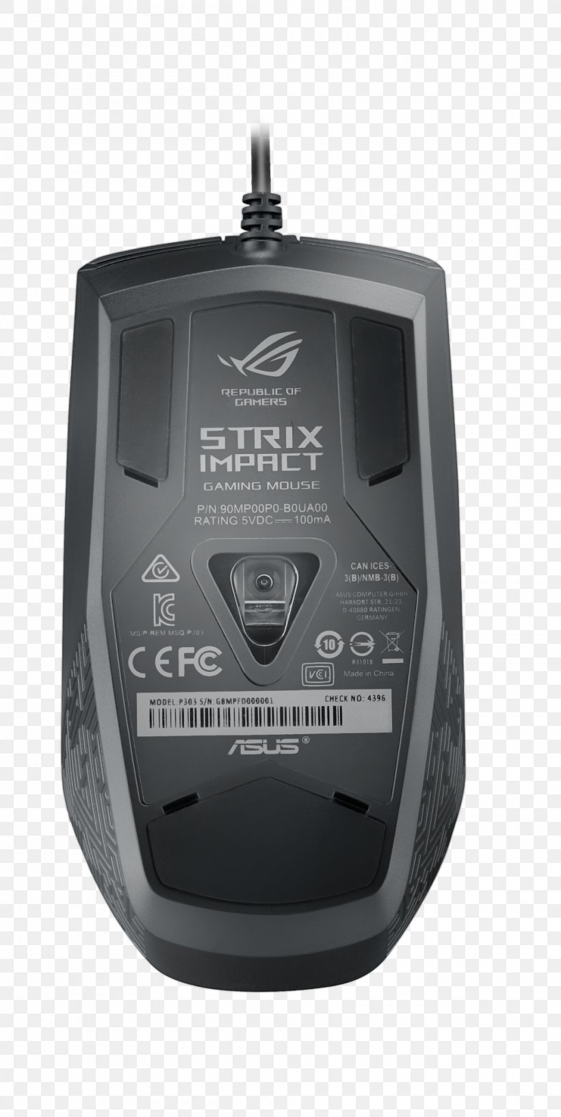 Computer Mouse Laptop ROG Strix Evolve Republic Of Gamers Asus, PNG, 1000x1990px, Computer Mouse, Asus, Computer, Computer Component, Dots Per Inch Download Free