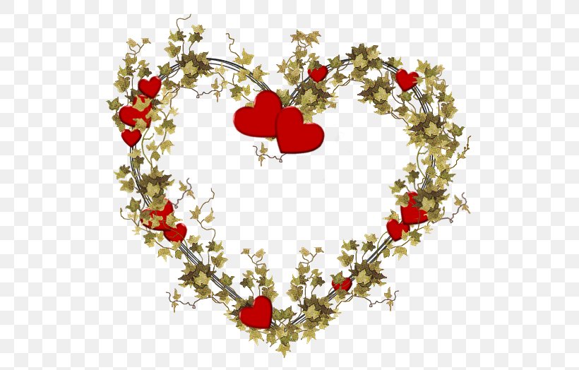 Clip Art Valentine's Day Heart Portable Network Graphics GIF, PNG, 558x524px, Heart, Branch, Christmas, Christmas Decoration, Christmas Ornament Download Free