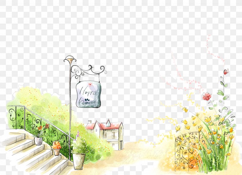 Drawing Art Painting Season Wallpaper, PNG, 3425x2480px, Drawing, Architecture, Art, Arts, Flora Download Free