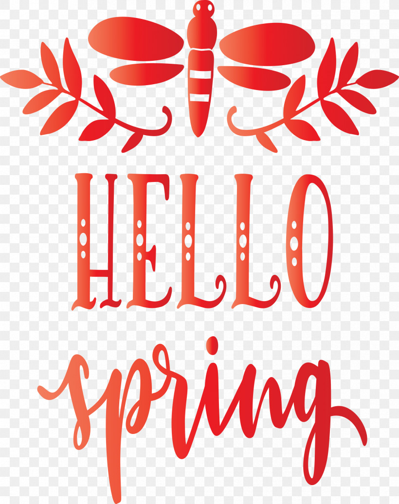 Hello Spring Spring, PNG, 2373x3000px, Hello Spring, Red, Spring, Text Download Free