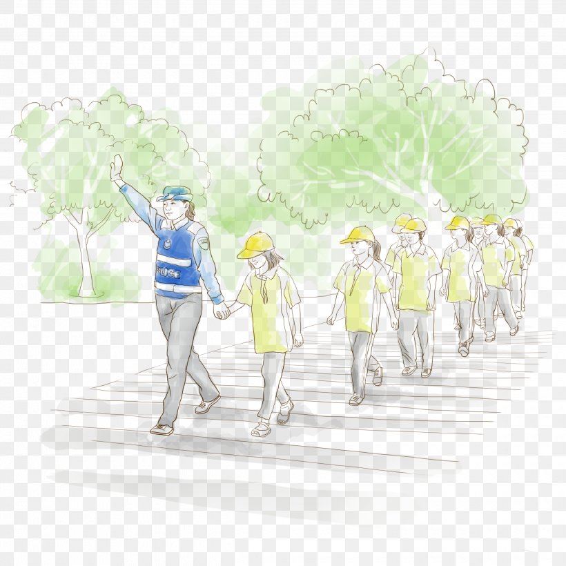 Cartoon Drawing Traffic Police Road, PNG, 2480x2480px, Cartoon, Child, Drawing, Human Behavior, Painting Download Free