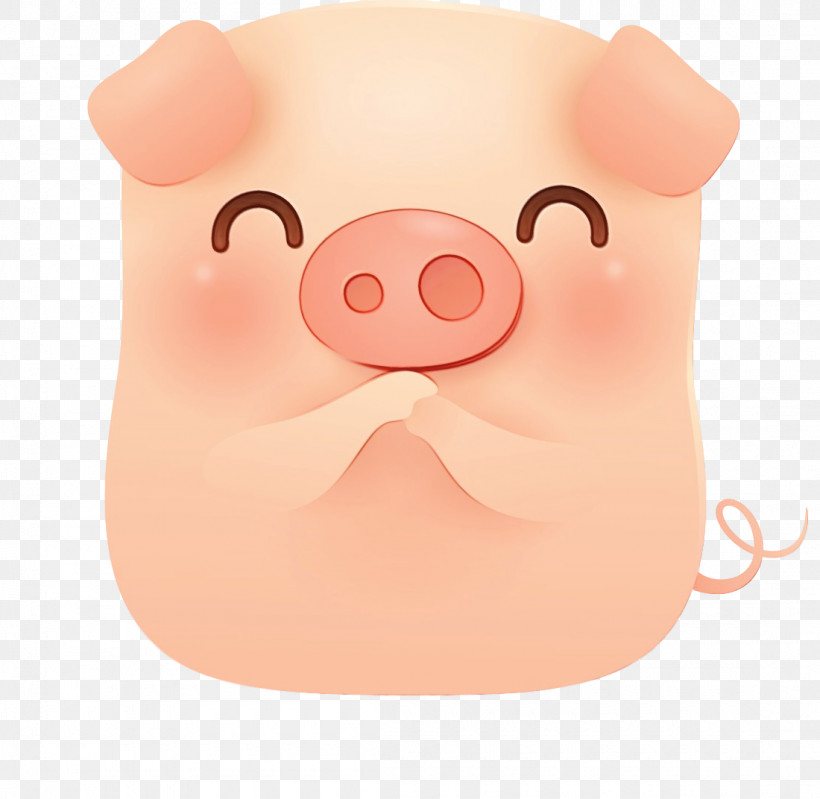 Pink Nose Cartoon Suidae Head, PNG, 1100x1072px, Cute Pig, Cartoon, Head, Livestock, Nose Download Free