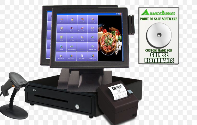 Point Of Sale Retail Software System Restaurant Management Software, PNG, 1100x700px, Point Of Sale, Cash Register, Computer Monitor Accessory, Computer Software, Display Device Download Free