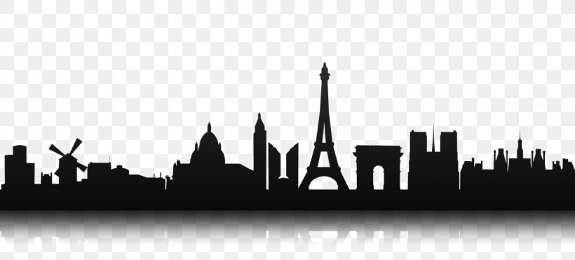 Paris Silhouette Skyline, PNG, 1242x563px, Paris, Black And White, Brand, City, Cityscape Download Free