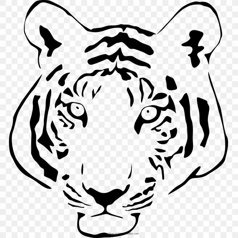 Tiger Whiskers Cat Black And White Clip Art, PNG, 1000x1000px, Tiger, Art, Artwork, Big Cat, Big Cats Download Free