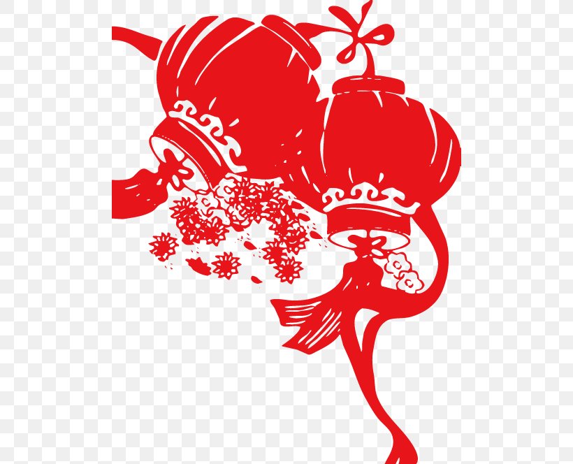 Chinese New Year Lantern Papercutting Fu Traditional Chinese Holidays, PNG, 500x664px, Watercolor, Cartoon, Flower, Frame, Heart Download Free