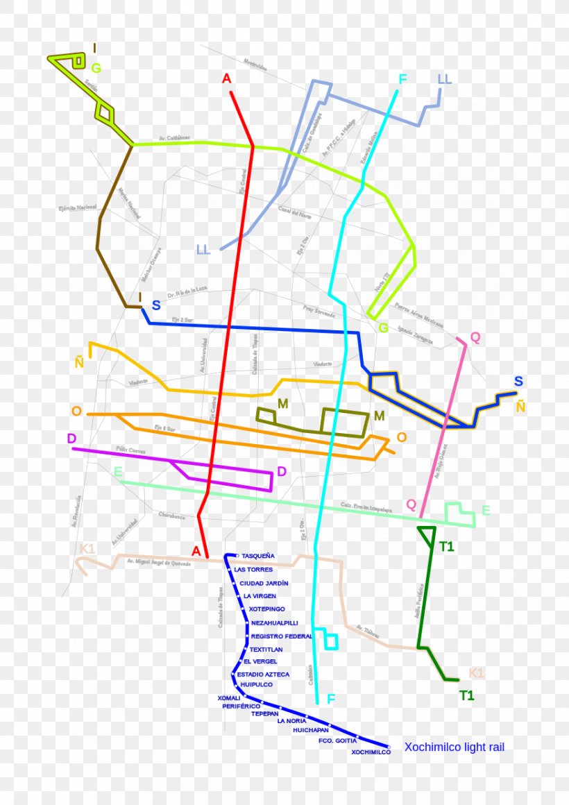 Metro Tasqueña Xochimilco Rapid Transit Trolley Train, PNG, 875x1238px, Xochimilco, Area, Diagram, Light Rail, Mexico Download Free