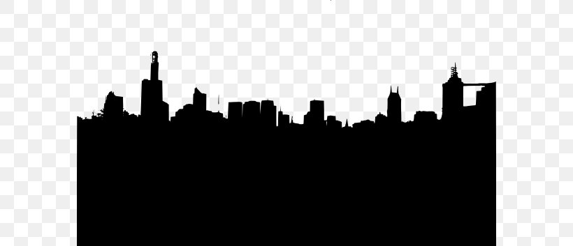 New York City Skyline Silhouette Clip Art, PNG, 600x353px, New York City, Art, Black And White, City, Cityscape Download Free