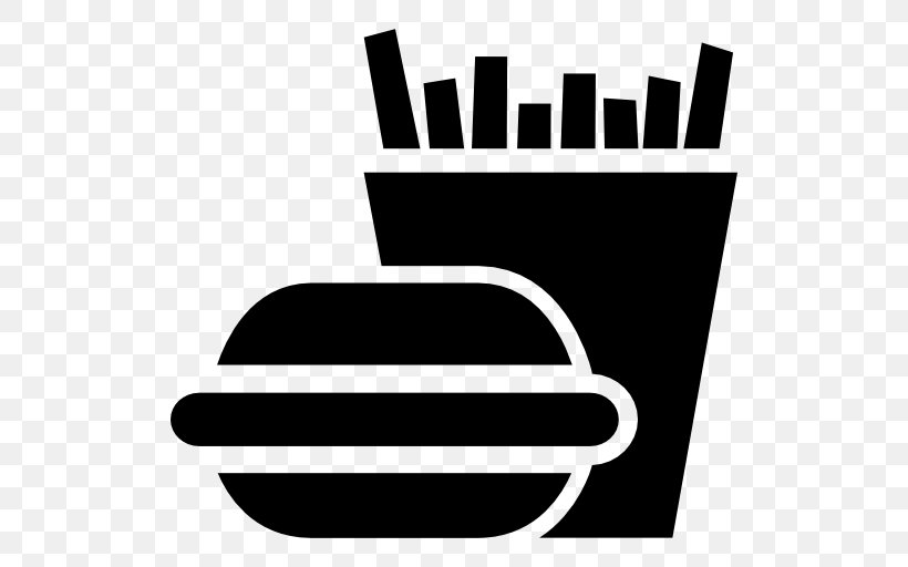 French Fries Hamburger Fast Food Fizzy Drinks Junk Food, PNG, 512x512px, French Fries, Black, Black And White, Brand, Drink Download Free