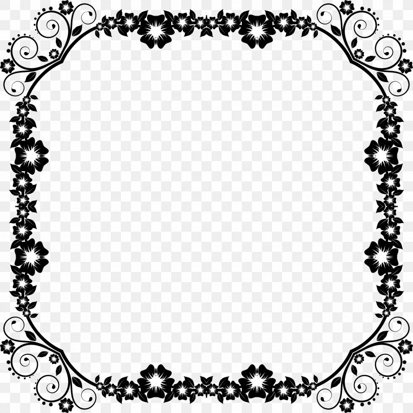 Borders And Frames Picture Frames Clip Art, PNG, 2328x2328px, Borders And Frames, Area, Black, Black And White, Body Jewelry Download Free
