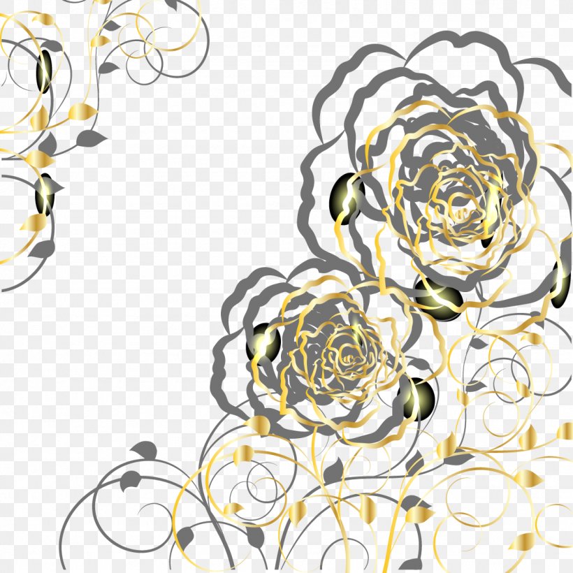 Euclidean Vector Gold Flower, PNG, 1126x1126px, Flower, Body Jewelry, Flora, Floral Design, Gold Download Free