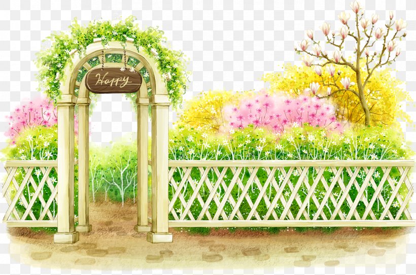 Flower Garden Flower Garden Illustration, PNG, 1191x788px, Garden, Fence, Floral Design, Floristry, Flower Download Free