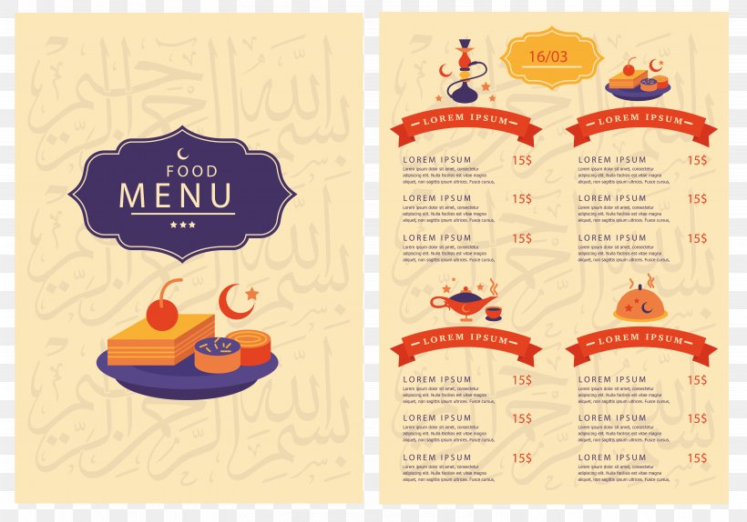 Arab Cuisine Thai Cuisine Cafe Menu Restaurant, PNG, 6334x4441px, Arab Cuisine, Brand, Brochure, Cafe, Chef Download Free