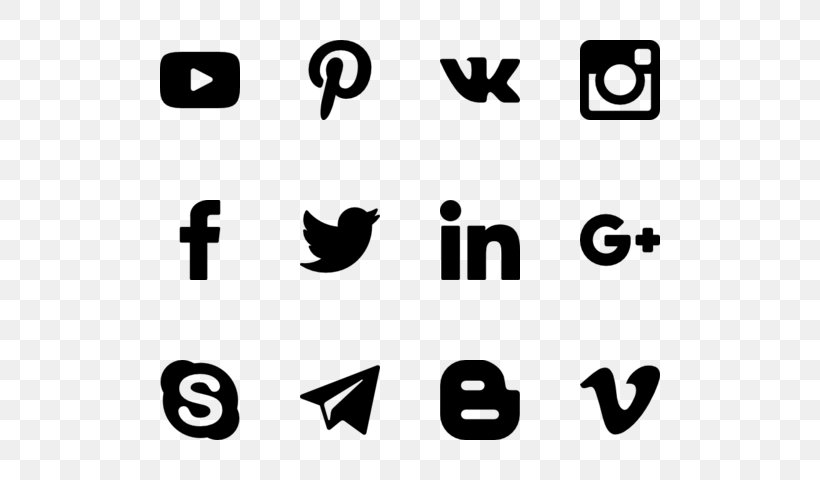 Social Media Logos Vector White
