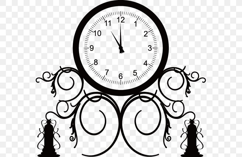 Clock Waterproof Wristlet Watch Clip Art, PNG, 577x532px, Clock, Alarm Clock, Black And White, Home Accessories, Monochrome Download Free