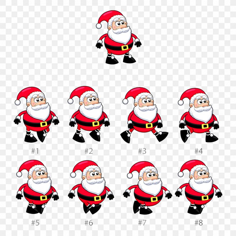 Santa Claus Animation Walking Cartoon, PNG, 1100x1100px, Santa Claus, Animated Cartoon, Animation, Cartoon, Christmas Download Free