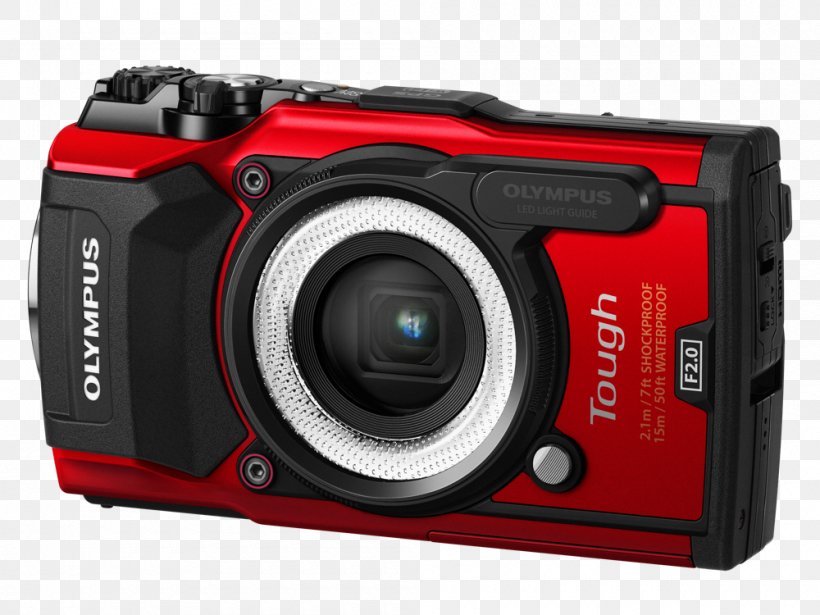 Olympus Stylus Tough TG-5 Digital Camera (Red) Olympus Tough TG-5 Black 12 Million Pixel CMOS F2.0 15m Waterproof Active Pixel Sensor, PNG, 1000x750px, Active Pixel Sensor, Backilluminated Sensor, Camera, Camera Accessory, Camera Lens Download Free
