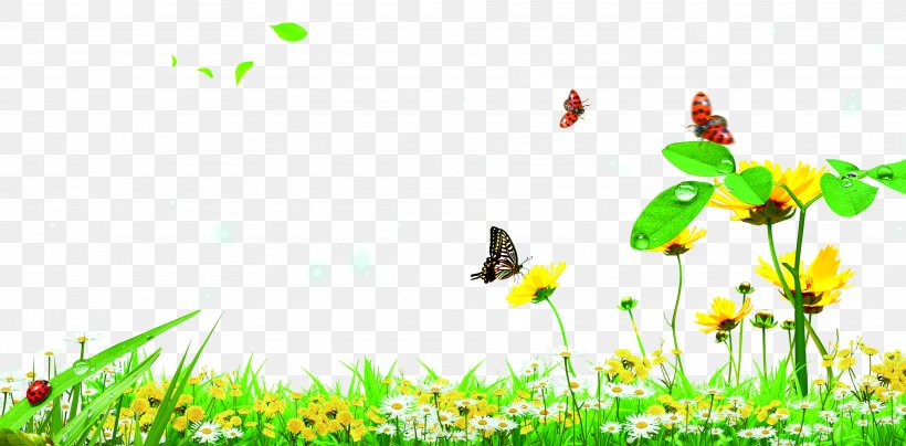 Butterfly Garden Lawn, PNG, 3728x1839px, Butterfly, Butterflies And Moths, Drawing, Flora, Flower Download Free
