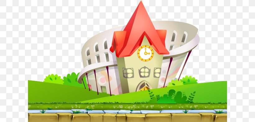 Cartoon Architecture Illustration, PNG, 640x393px, Cartoon, Animation, Architecture, Comics, Grass Download Free
