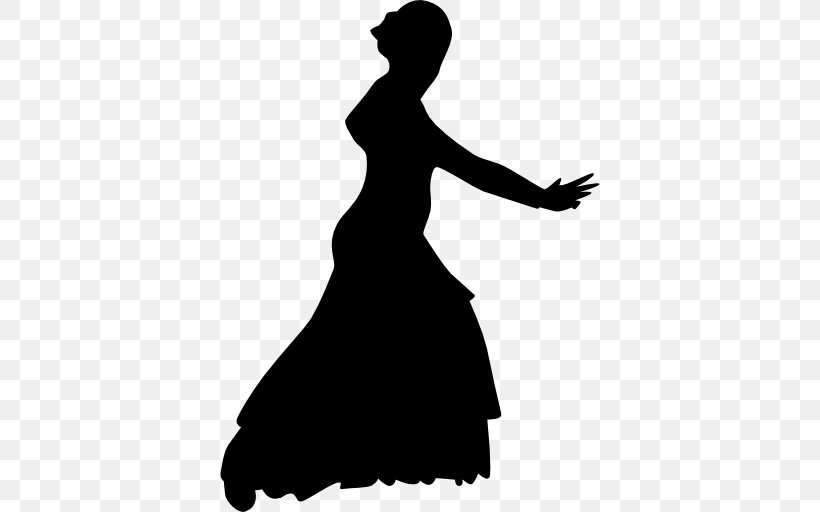 Silhouette Woman, PNG, 512x512px, Silhouette, Arm, Black And White, Dance, Dress Download Free