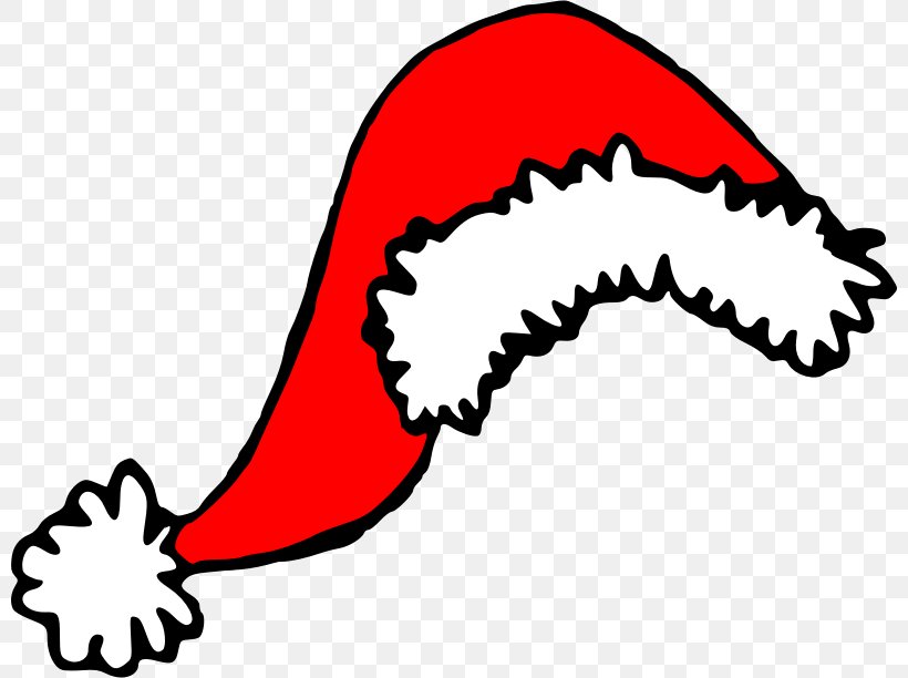 Santa Claus Clip Art Openclipart Hat Free Content, PNG, 800x612px, Santa Claus, Area, Artwork, Black And White, Cap Download Free