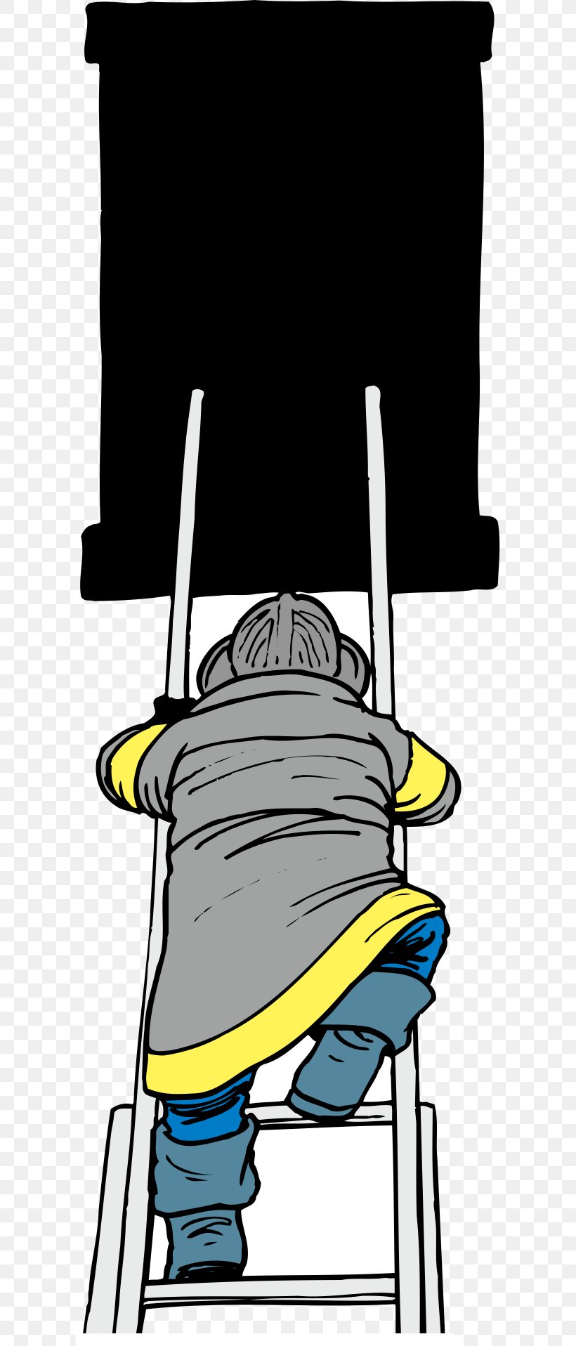 Laborer Ladder Clip Art, PNG, 605x1916px, Laborer, Art, Black And White, Cartoon, Ladder Download Free