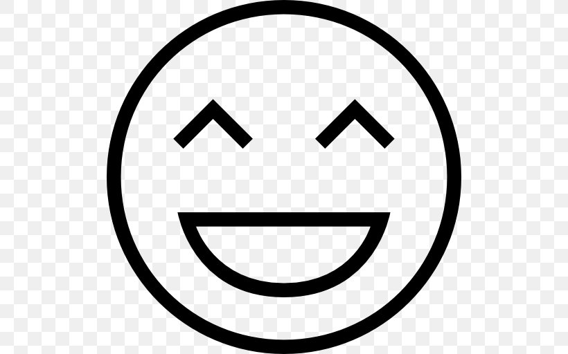 Smiley Emoticon Laughter Symbol, PNG, 512x512px, Smiley, Area, Black And White, Emoji, Emoticon Download Free